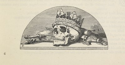 Een schedel met een kroon, uit 