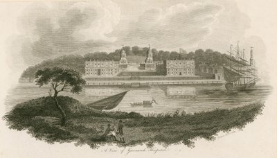 Een uitzicht op Greenwich Hospital, Londen door English School