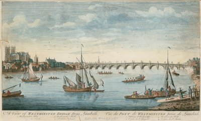 Een uitzicht op de Westminster Bridge vanuit Lambeth door English School