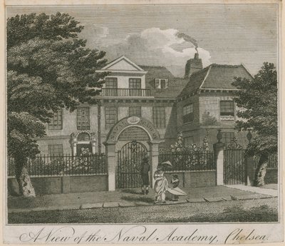 Een uitzicht op de Marine Academie in Chelsea door English School