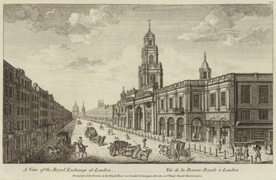 Een uitzicht op de Royal Exchange in Londen door English School