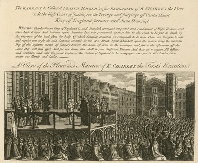 Een uitzicht op de plaats en wijze van de executie van koning Karel I door English School
