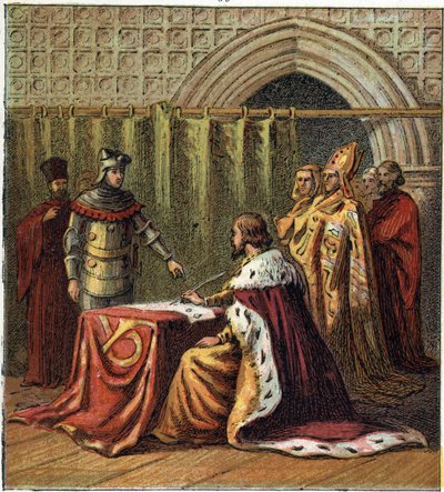 Abdicatie van koning Richard II van Engeland (1367-1400) in 1399 ten gunste van zijn neef Hendrik (Hendrik IV van Engeland) door English School