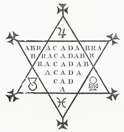 Abracadabra, uit The Ingoldsby Legends or Mirth and Marvels, door Thomas Ingoldsby, gepubliceerd in 1865 door English School