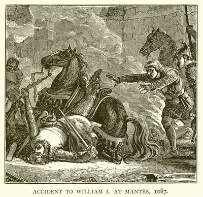 Ongeluk van Willem I bij Mantes, 1087 door English School