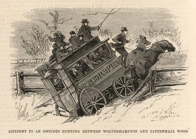 Ongeluk met een omnibus tussen Wolverhampton en Tattenhall Wood door English School