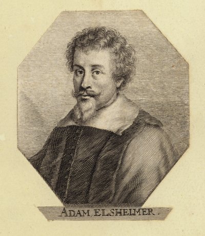 Adam Elsheimer, Duitse kunstenaar. Gravure door Johann Georg Waldreich door English School