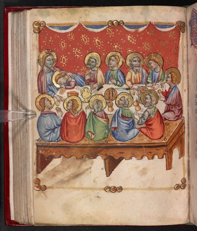 Add. 17466, f.107v Het Laatste Avondmaal door English School