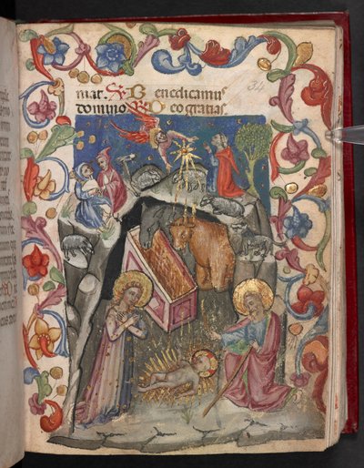 Add. 17466, f.34r De Geboorte door English School
