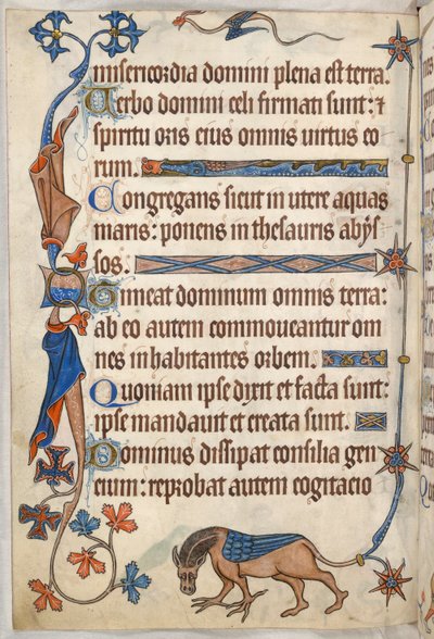 Add. 42130, f.61v, Psalm 32, gevleugeld paard, uit 
