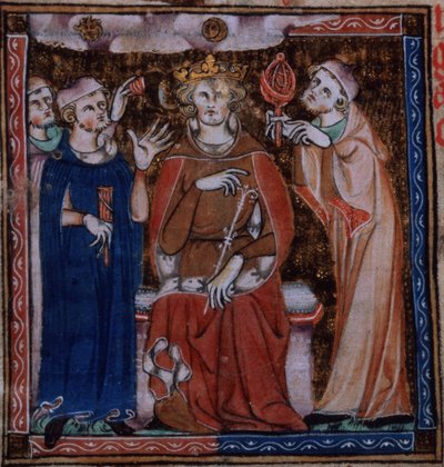 Koning raadpleegt astrologen over gezondheid, uit 