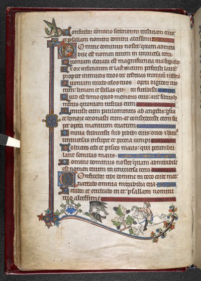 Add MS 24686, f.14v, Jongen op pony met valk die op eend jaagt, c.1284-1316 (perkament) door English School