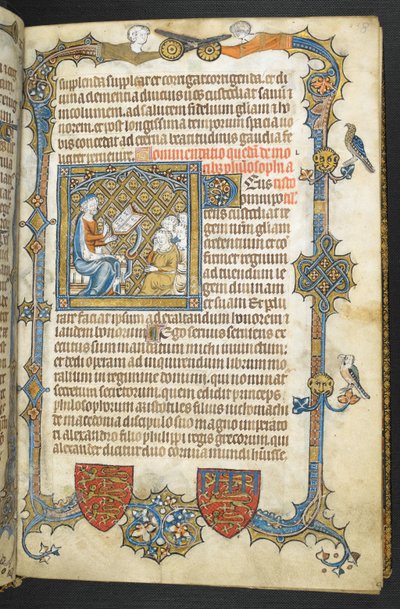 Add MS 47680, f.8r, Aristoteles onderwijst, uit 