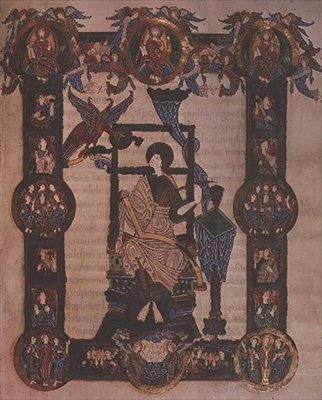 St. Johannes de Evangelist, uit de Grimbald-evangeliën, c.1020 door English School