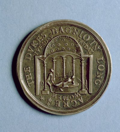 Toegangsbewijs voor de Dukes Bagnio in Long Acre, ca. 1680 door English School