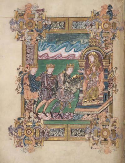 Aanbidding der wijzen, uit het Benedictional van St. Aethelwold door English School
