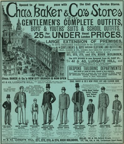 Advertentie voor Chas Baker & Co