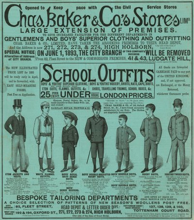 Advertentie voor Chas Baker & Co