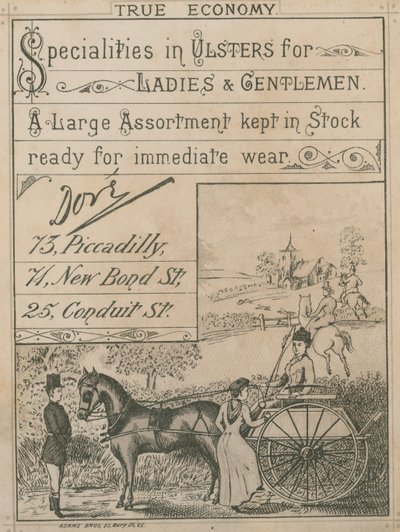 Advertentie voor Dore, fabrikanten van Ulsters door English School