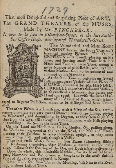 Advertentie voor Het Grote Theater van de Muzen door English School