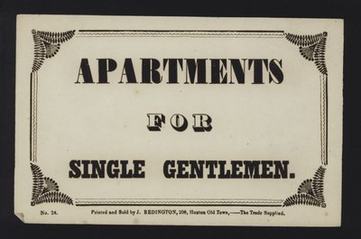 Advertentie: Appartementen voor alleenstaande heren door English School