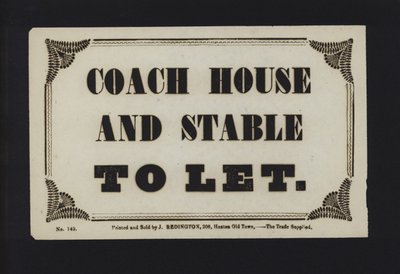 Advertentie: Koetshuis en stal te huur (type) door English School