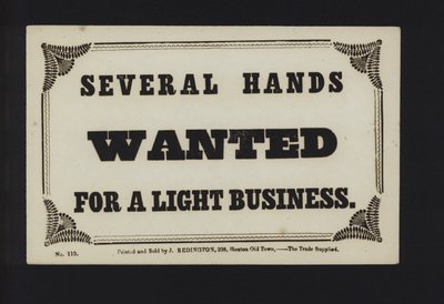 Advertentie: Verschillende handen gezocht voor licht werk (type) door English School