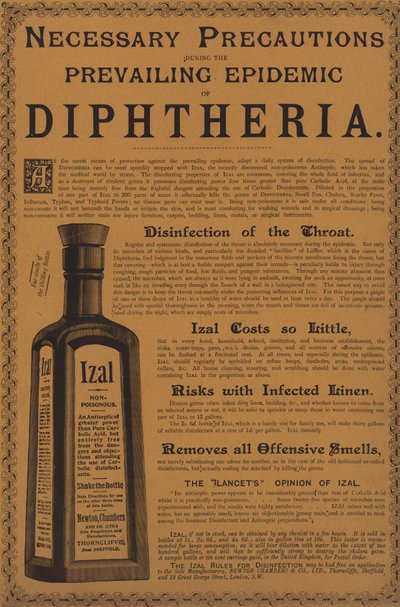 Advertentie voor Izal antisepticum door English School