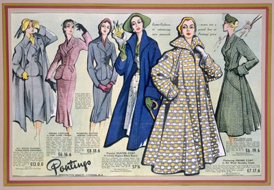 Advertentie voor Pontings Lentecollectie, 1950s door English School