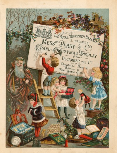 Advertentie voor The Royal Worcester Bazaar, 2 Foregate Street, Londen door English School