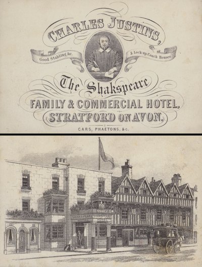 Advertentie voor The Shakspeare Hotel, Stratford on Avon, Warwickshire door English School
