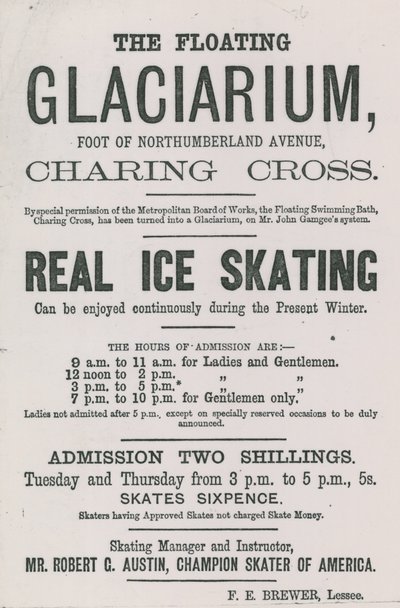 Advertentie voor de Floating Glaciarium door English School