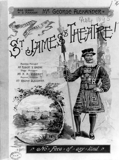 Advertentie voor het St. James Theatre in Londen, 1893 door English School