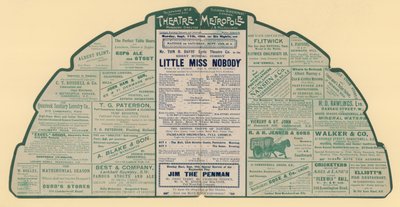 Advertentiefolder voor het Theatre Metropole, Peckham, Londen door English School