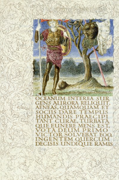 Aeneas staat naast de buit van koning Mezentius, 1874-ca. 1919 door English School