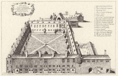 Luchtfoto van Gresham College in de stad Londen door English School