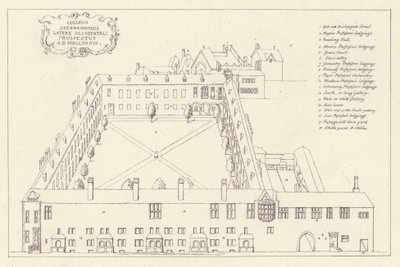 Luchtfoto van Gresham College in de stad Londen door English School