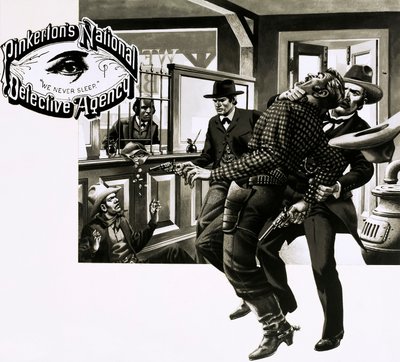 Agenten van het Pinkerton Detective Agency arresteren bankrovers door English School
