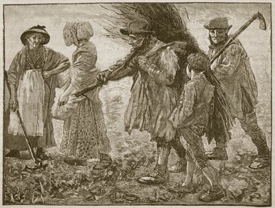 Landarbeiders ten tijde van het Eerste Hervormingsparlement, illustratie uit Cassells Geïllustreerde Geschiedenis van Engeland door English School