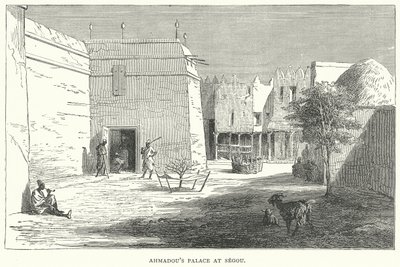 Het paleis van Ahmadou in Segou (gravure) door English School