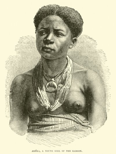Akera, een jong meisje van de Gabon door English School