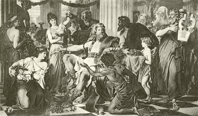 Alarik in Athene (gravure) door English School