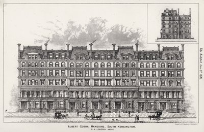 Albert Gotha Mansions, South Kensington door English School