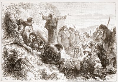 Albigenzische aanbidders aan de oevers van de Rhône, illustratie uit The History of Protestantism door James Aitken Wylie (1808-1890), gepubliceerd 1878 door English School