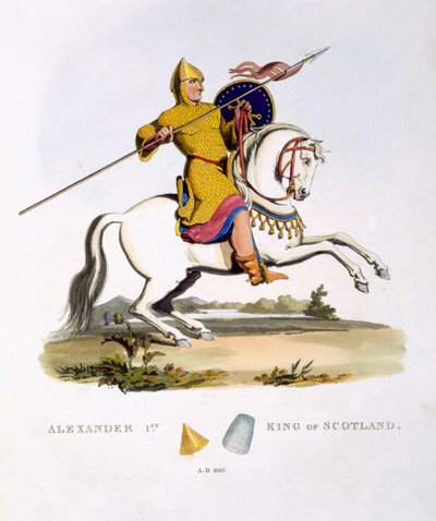 Alexander I, Koning van Schotland (c.1080-1124), 1107, uit Oud Wapenrusting, door Samuel Rush Meyrick, 1824 door English School