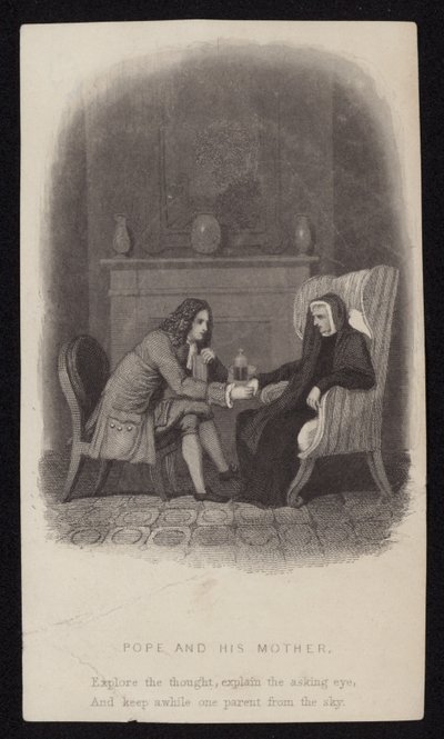 Alexander Pope en zijn moeder door English School