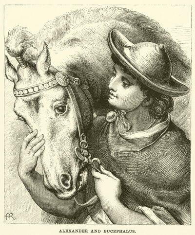 Alexander en Bucephalus door English School