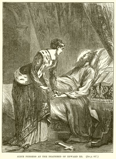Alice Perrers aan het sterfbed van Edward III door English School