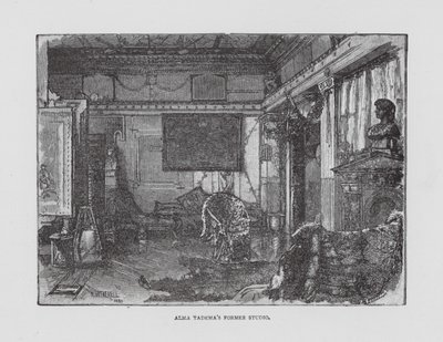 De voormalige studio van Alma Tadema (litho) door English School
