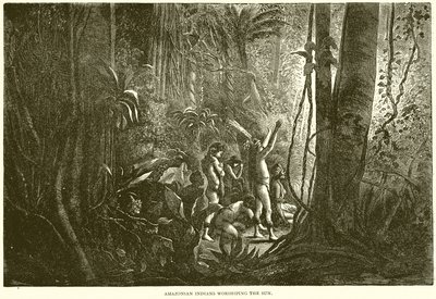 Amazone-indianen die de Zon aanbidden door English School